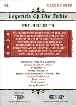 2006 Razor Poker #42 Phil Hellmuth Back